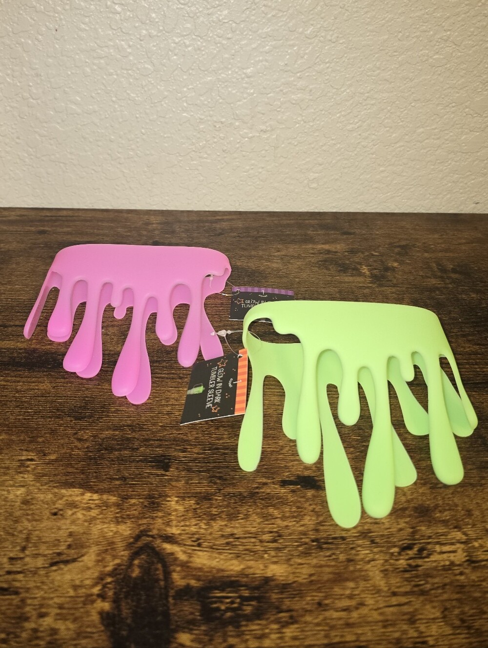 Pink and Green Slime Drip Tumbler Sleeve - Glow In The Dark
